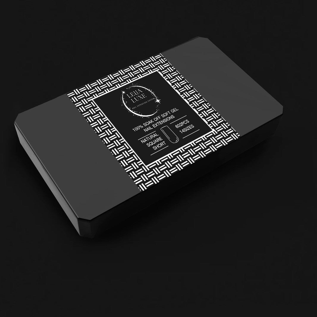 soft gel nail extension tips, natural short square