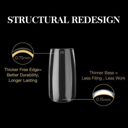 Soft Gel Nail Extension Tips, Natural Short Square